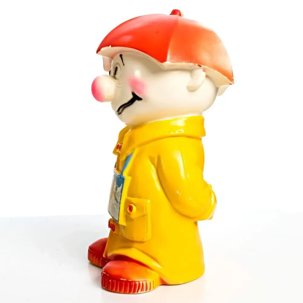 Vintage 1971 Play Pal Plastics Clown Piggy Bank Saving Coin For A Rainy Day